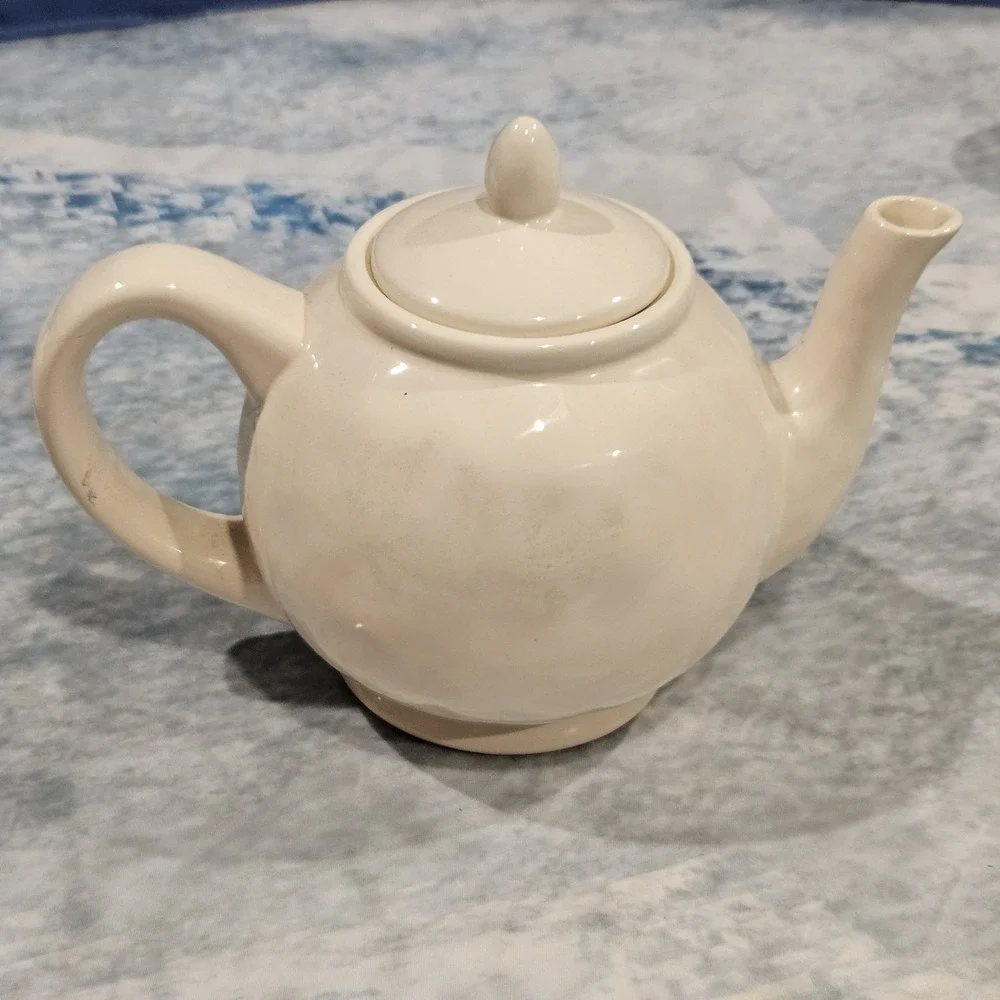 Rae Dunn Kitchen Set TEA Teapot Cream‎ Sugar Butter Dish SOFTEN UP 5pc Artisan
